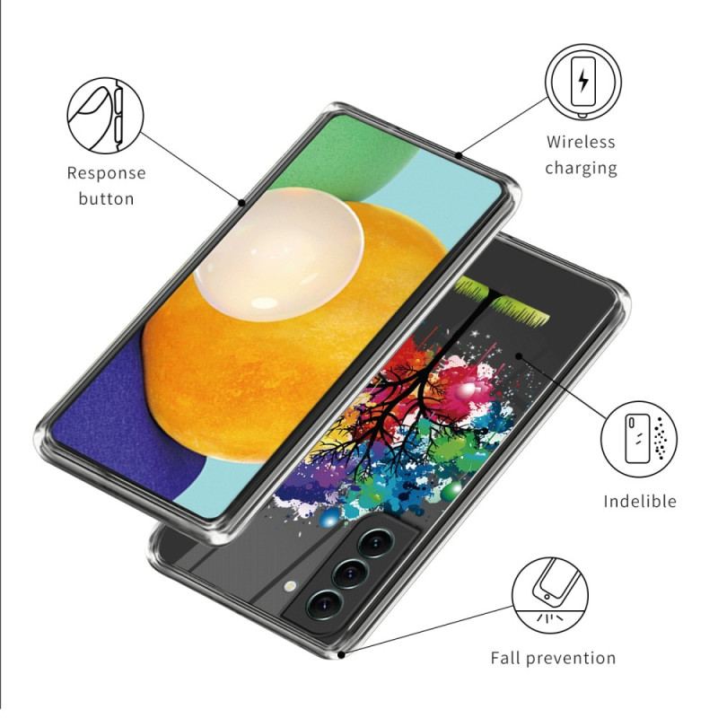 Capa De Celular Para Samsung Galaxy S23 Plus 5G Árvore Aquarela Perfeita