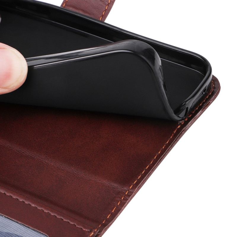 Capa De Couro Para Samsung Galaxy S23 Plus 5G De Cordão Simples Com Alça