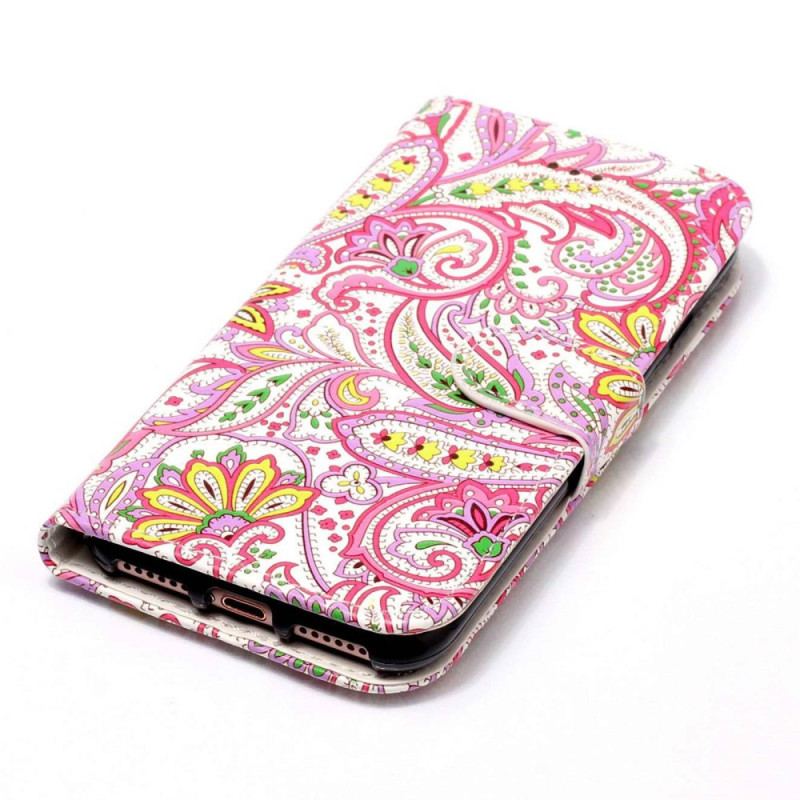 Capa Em Pele Para Samsung Galaxy S23 Plus 5G De Cordão Estilo Strappy Caxemira