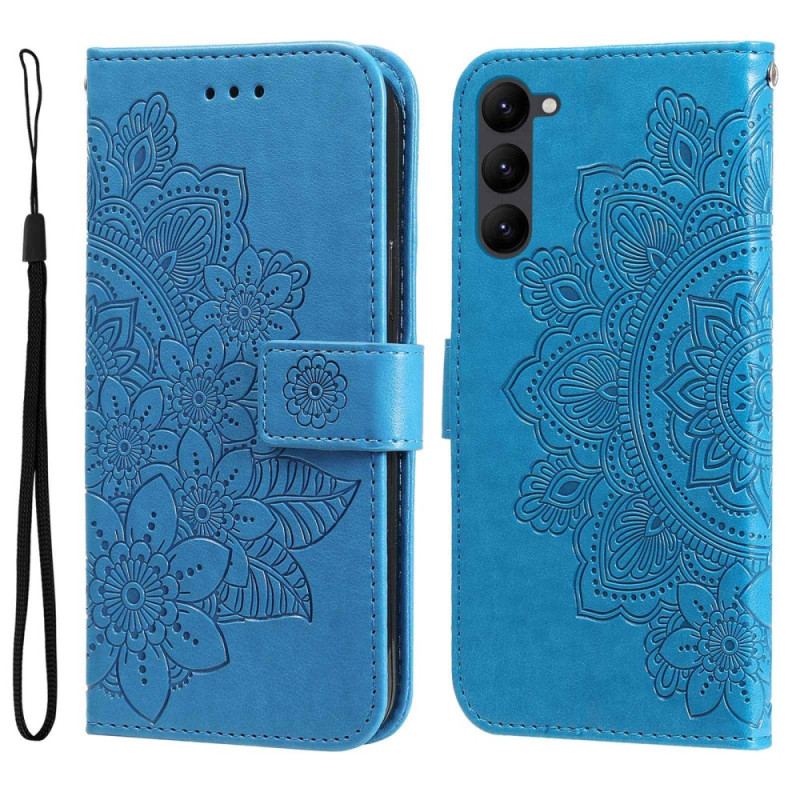 Capa Folio Para Samsung Galaxy S23 Plus 5G De Cordão Mandala Strappy