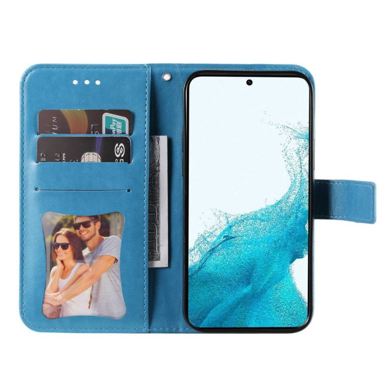 Capa Folio Para Samsung Galaxy S23 Plus 5G De Cordão Mandala Strappy