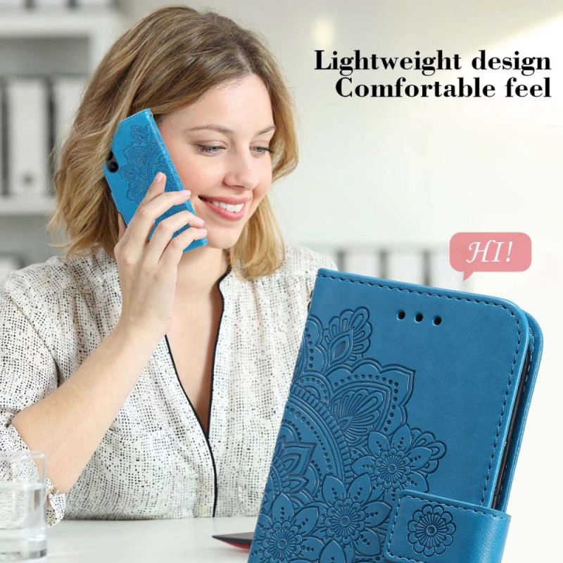 Capa Folio Para Samsung Galaxy S23 Plus 5G De Cordão Mandala Strappy