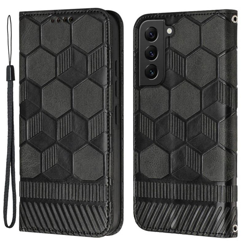 Capa Folio Para Samsung Galaxy S23 Plus 5G De Cordão Strappy Estilo Futebol