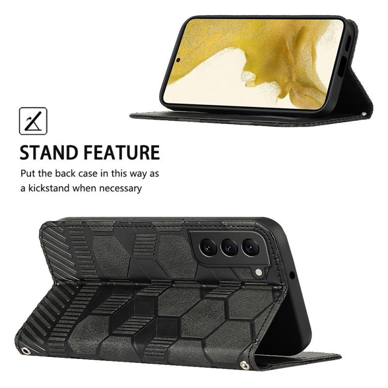 Capa Folio Para Samsung Galaxy S23 Plus 5G De Cordão Strappy Estilo Futebol