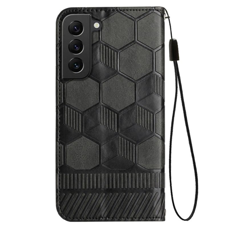Capa Folio Para Samsung Galaxy S23 Plus 5G De Cordão Strappy Estilo Futebol