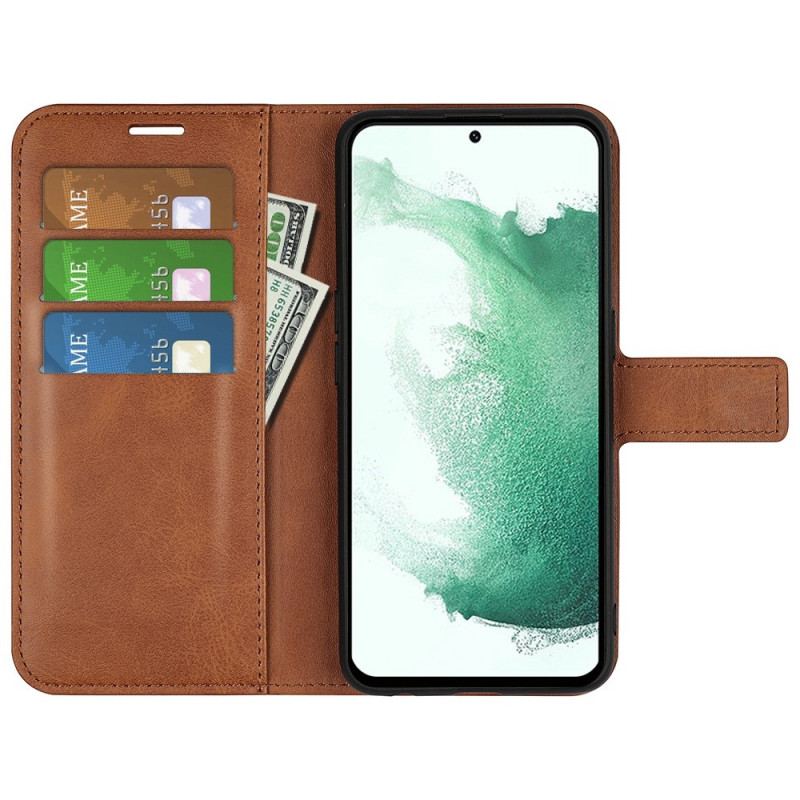 Capa Folio Para Samsung Galaxy S23 Plus 5G Estilo Cor De Couro