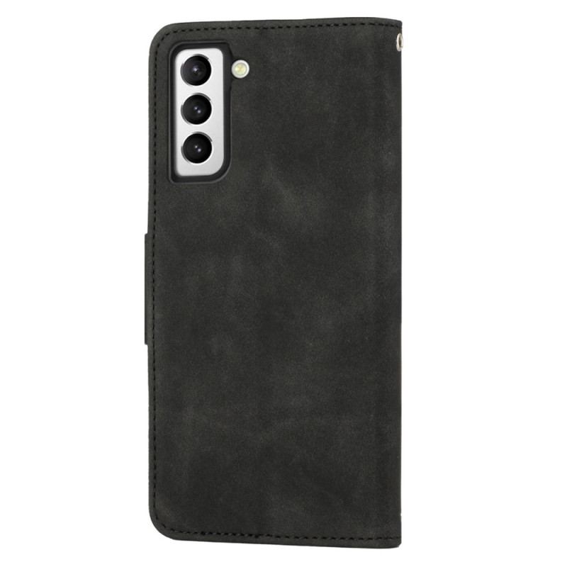 Capa Folio Para Samsung Galaxy S23 Plus 5G Estilo Vintage De Couro