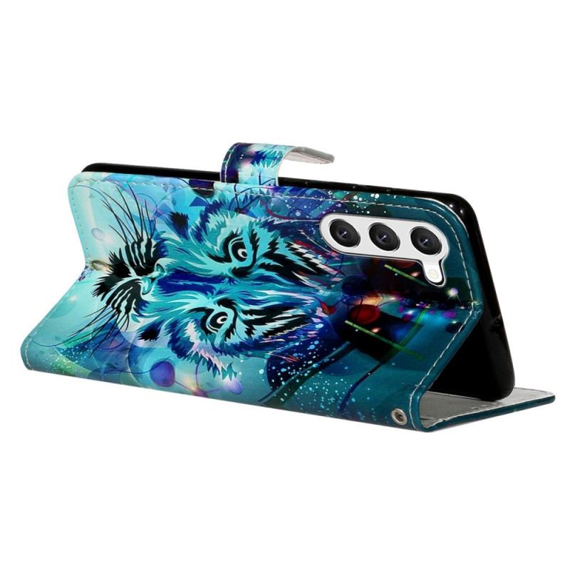 Capa Folio Para Samsung Galaxy S23 Plus 5G O Tigre Com Cordão