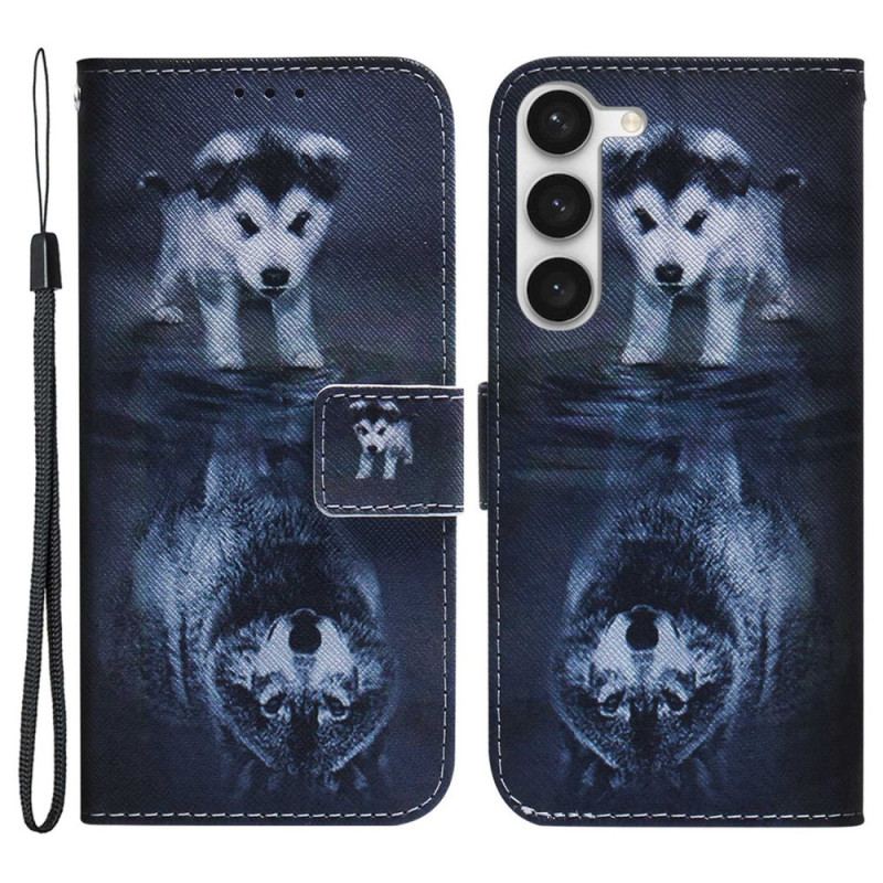 Capa Folio Para Samsung Galaxy S23 Plus 5G Sonho De Cachorrinho