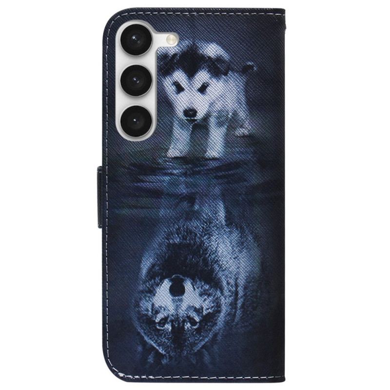 Capa Folio Para Samsung Galaxy S23 Plus 5G Sonho De Cachorrinho