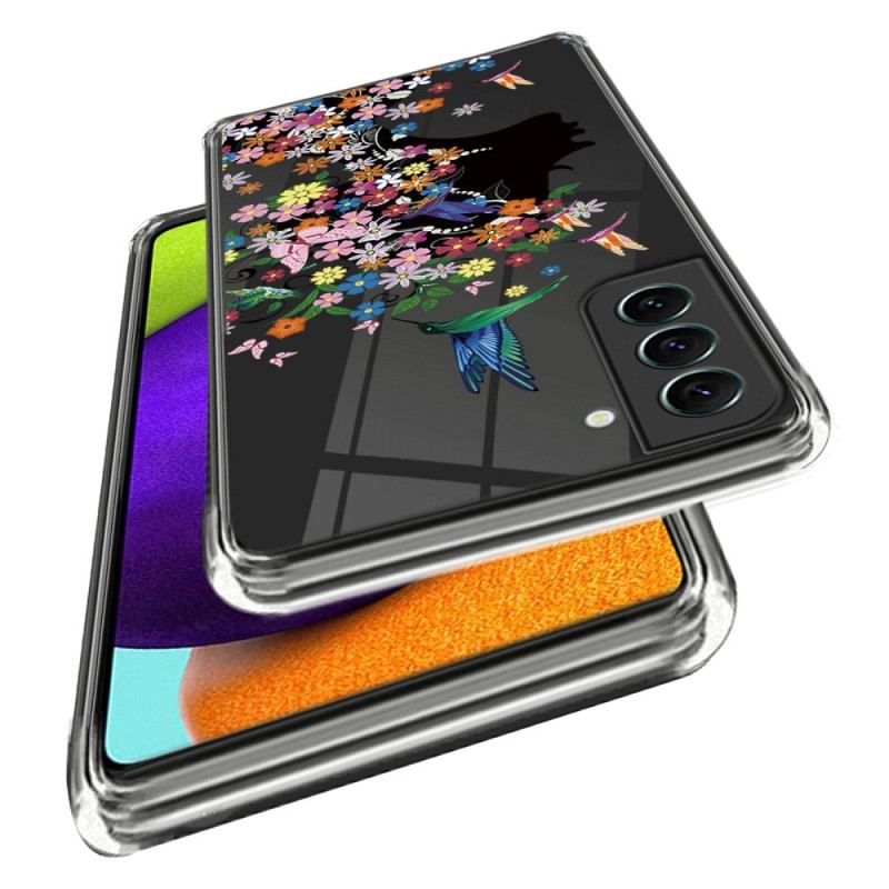 Capa Para Samsung Galaxy S23 Plus 5G Cabeça De Flor Transparente