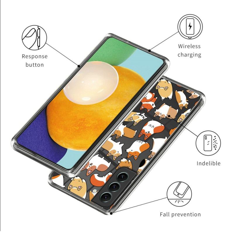 Capa Para Samsung Galaxy S23 Plus 5G Cães Múltiplos Sem Costura