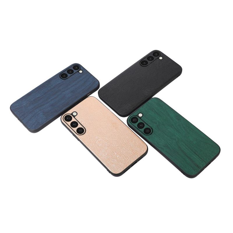 Capa Para Samsung Galaxy S23 Plus 5G Estilo Couro Efeito Madeira
