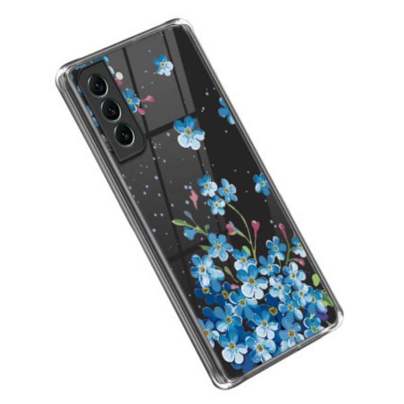 Capa Para Samsung Galaxy S23 Plus 5G Flores Azuis