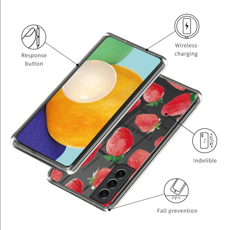 Capa Para Samsung Galaxy S23 Plus 5G Morangos Sem Costura