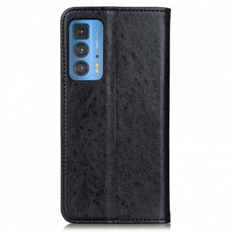 Capa De Celular Para Motorola Edge 20 Pro Flip Couro Dividido Texturizado