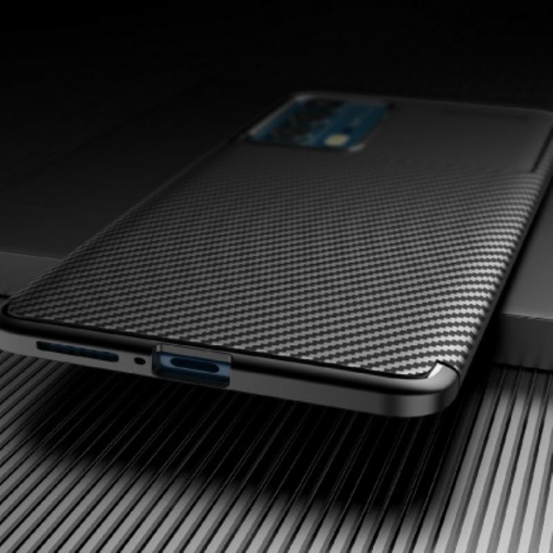 Capa De Celular Para Motorola Edge 20 Pro Textura Flexível De Fibra De Carbono