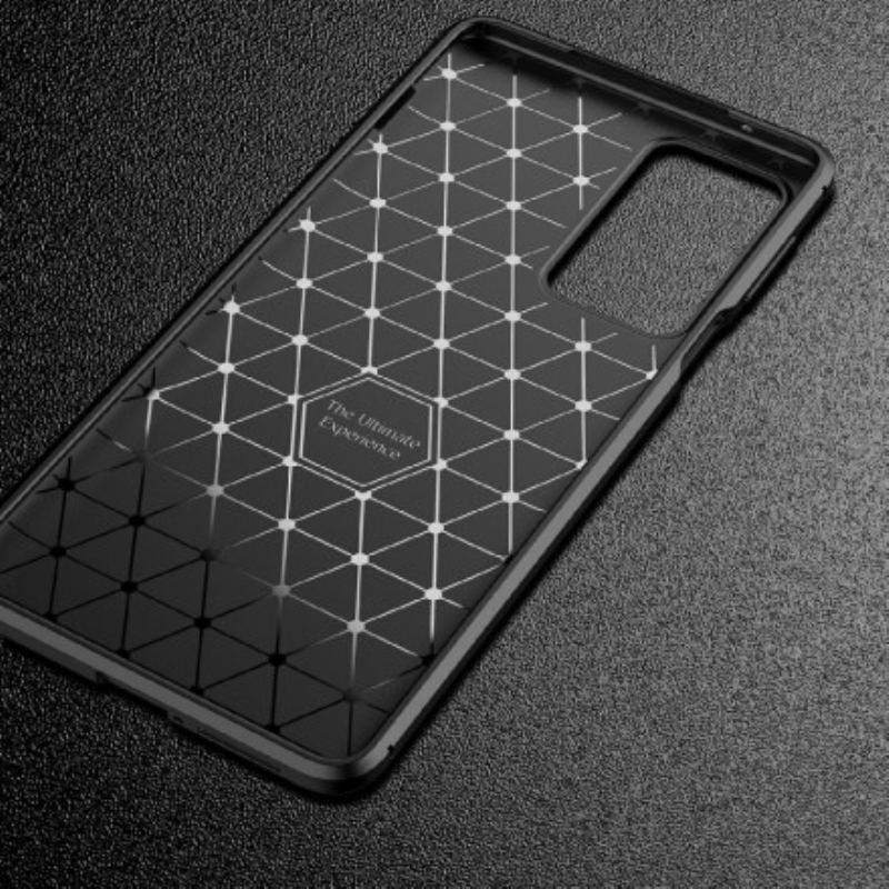 Capa De Celular Para Motorola Edge 20 Pro Textura Flexível De Fibra De Carbono