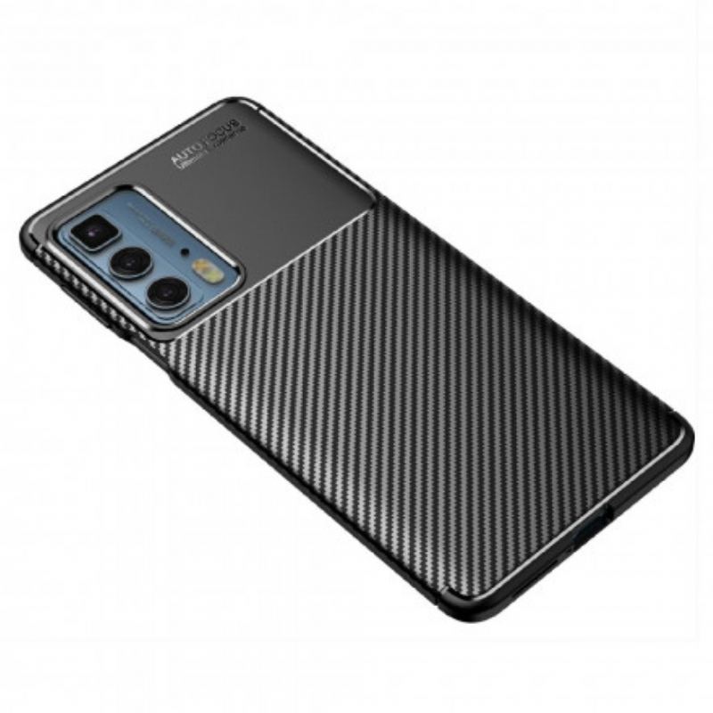 Capa De Celular Para Motorola Edge 20 Pro Textura Flexível De Fibra De Carbono