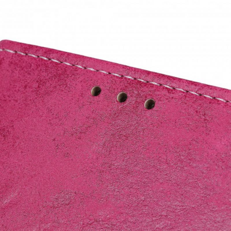 Capa De Couro Para Motorola Edge 20 Pro Couro Falso Vintage