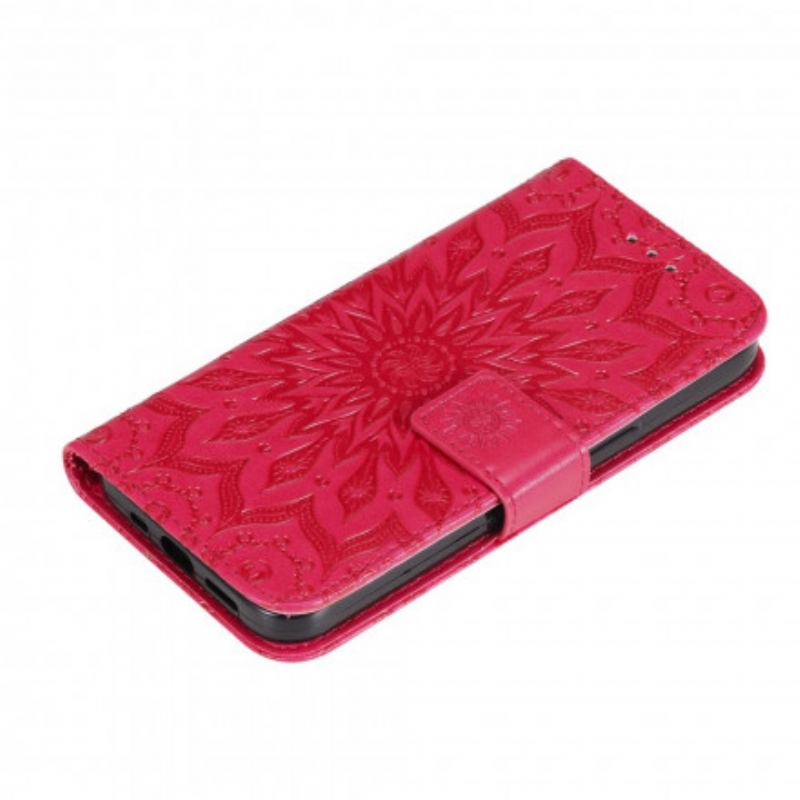 Capa De Couro Para Motorola Edge 20 Pro Flor Do Sol
