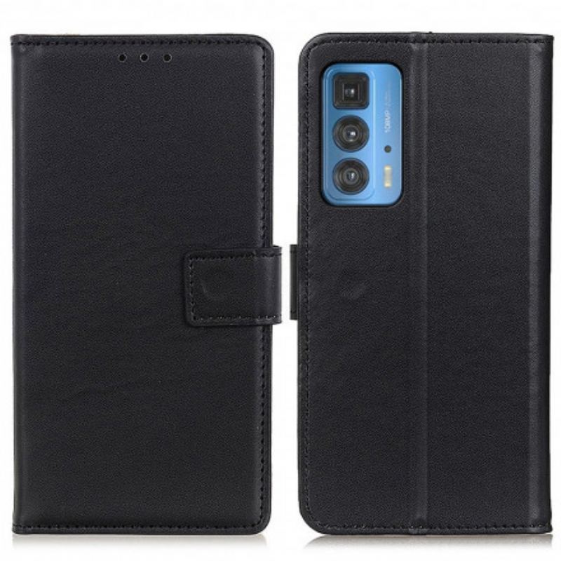 Capa De Couro Para Motorola Edge 20 Pro Couro Sintético Liso
