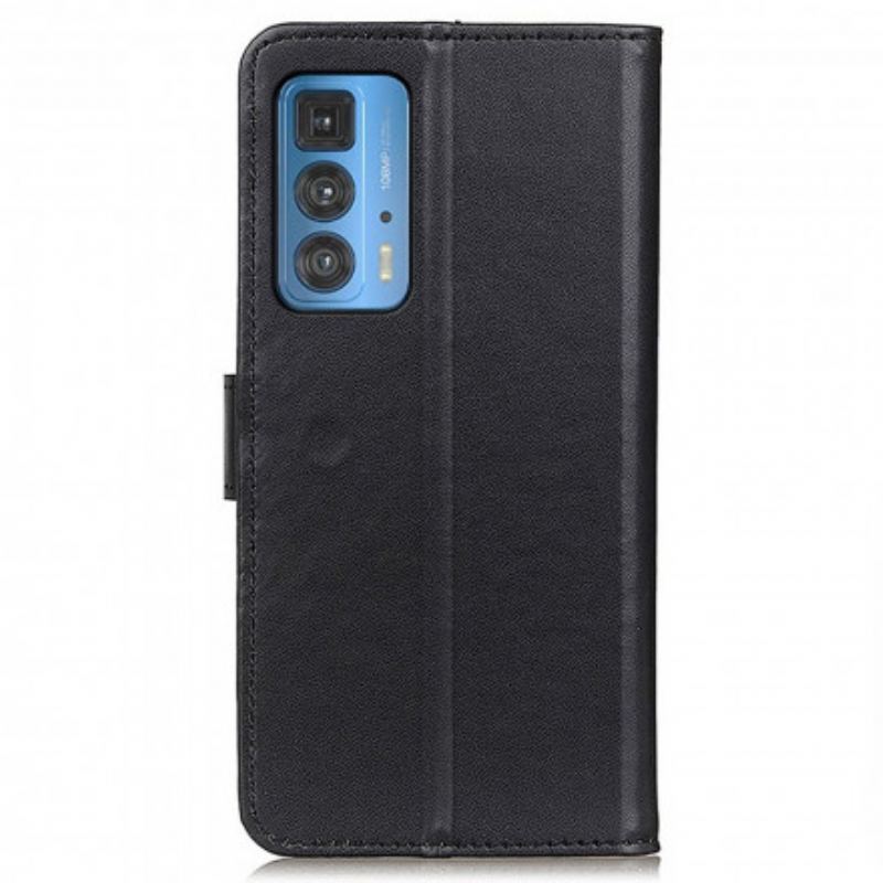 Capa De Couro Para Motorola Edge 20 Pro Couro Sintético Liso