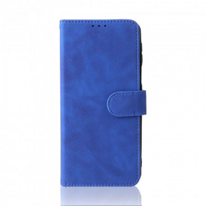 Capa De Couro Para Motorola Edge 20 Pro Toque De Pele