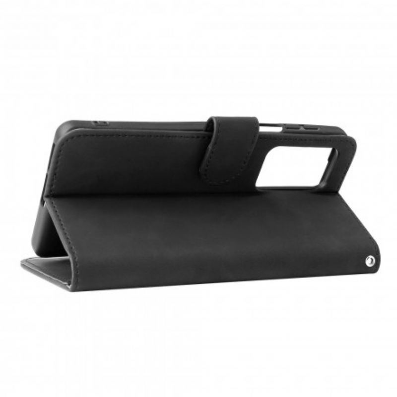 Capa De Couro Para Motorola Edge 20 Pro Toque De Pele