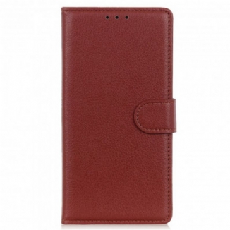 Capa Flip Para Motorola Edge 20 Pro Couro Sintético De Lichia Tradicional