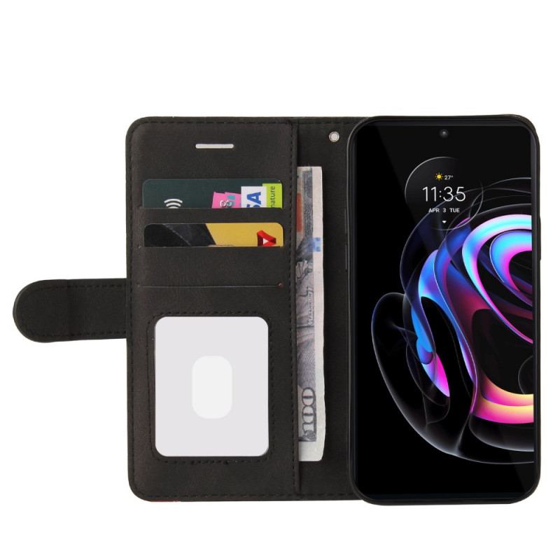 Capa Flip Para Motorola Edge 20 Pro Dois Tons