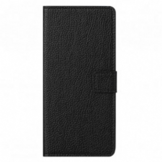 Capa Flip Para Motorola Edge 20 Pro Efeito De Couro Granulado De Lichia