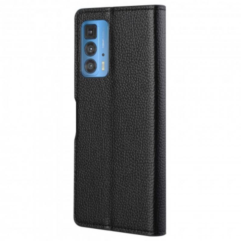 Capa Flip Para Motorola Edge 20 Pro Efeito De Couro Granulado De Lichia