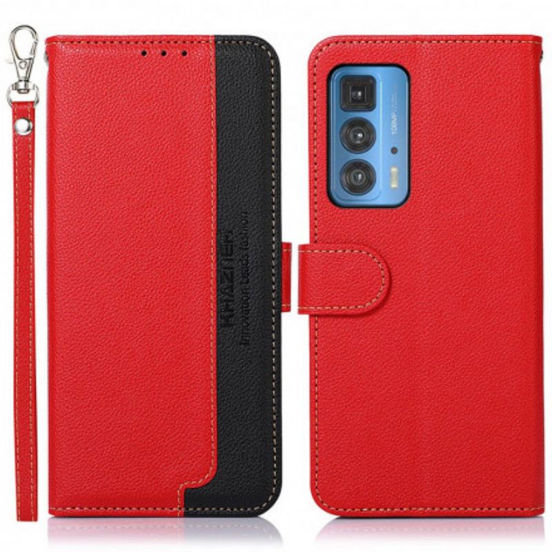 Capa Flip Para Motorola Edge 20 Pro Estilo Lichia Rfid Khazneh