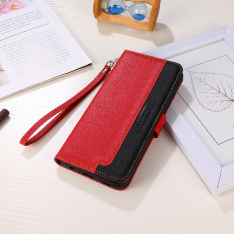 Capa Flip Para Motorola Edge 20 Pro Estilo Lichia Rfid Khazneh