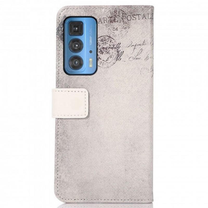 Capa Flip Para Motorola Edge 20 Pro Gato Viajante