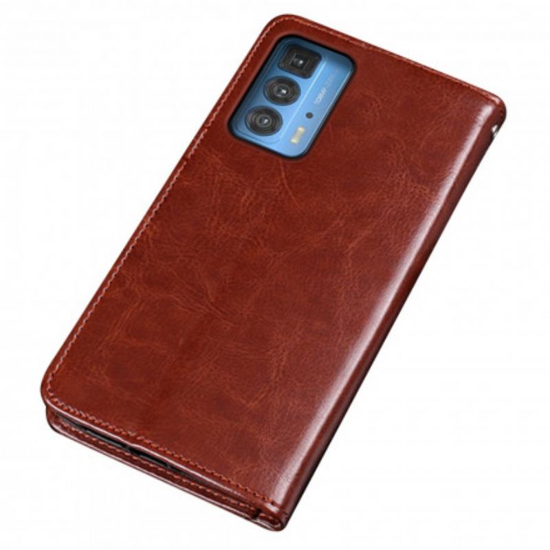 Capa Flip Para Motorola Edge 20 Pro Imitação De Couro Idewei