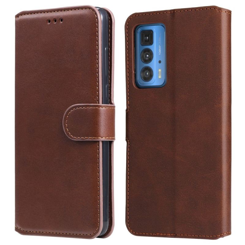 Capa Flip Para Motorola Edge 20 Pro Série De Cores Sólidas
