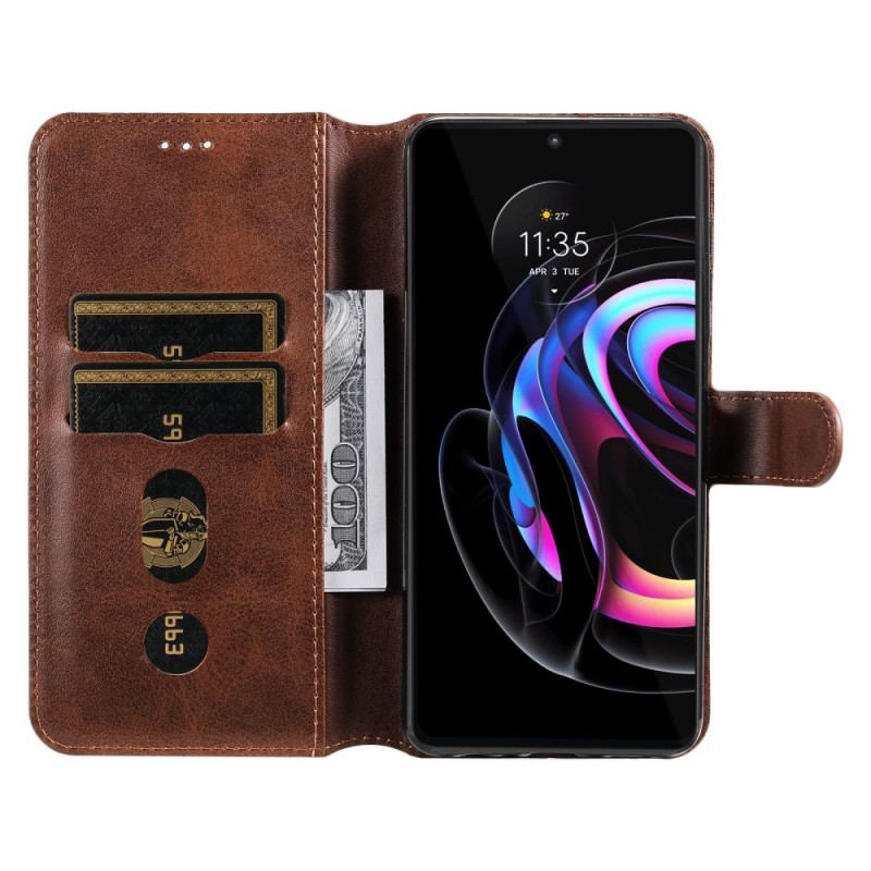 Capa Flip Para Motorola Edge 20 Pro Série De Cores Sólidas