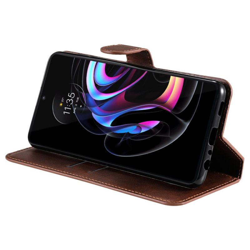 Capa Flip Para Motorola Edge 20 Pro Série De Cores Sólidas