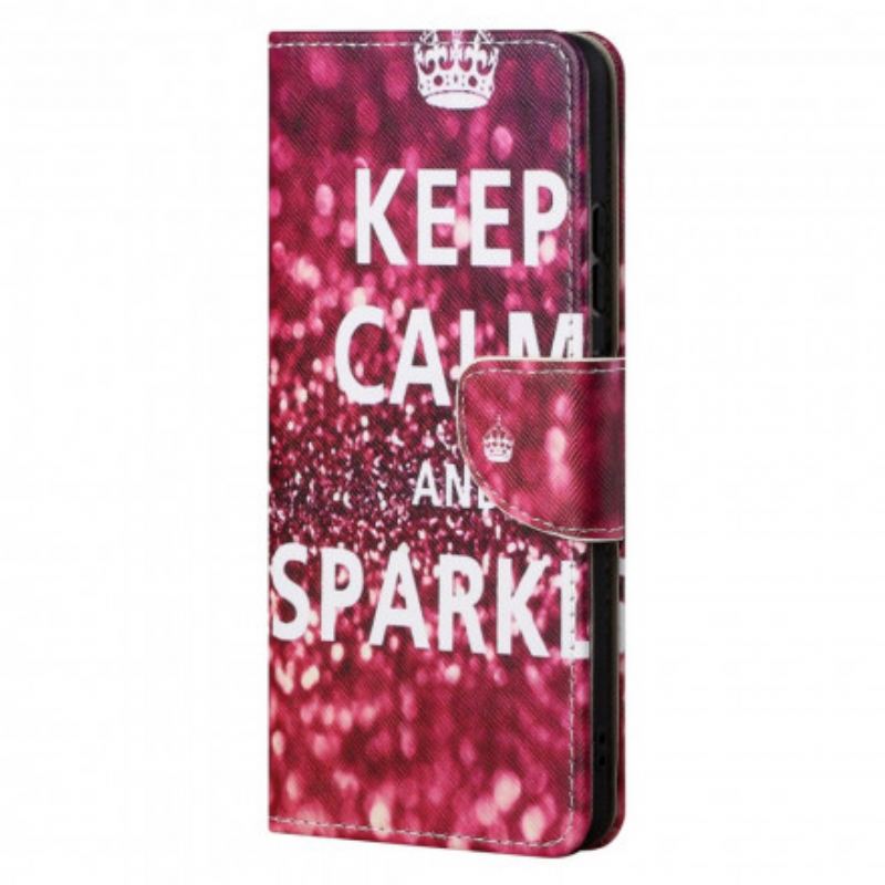 Capa Folio Para Motorola Edge 20 Pro Mantenha A Calma E Brilhe