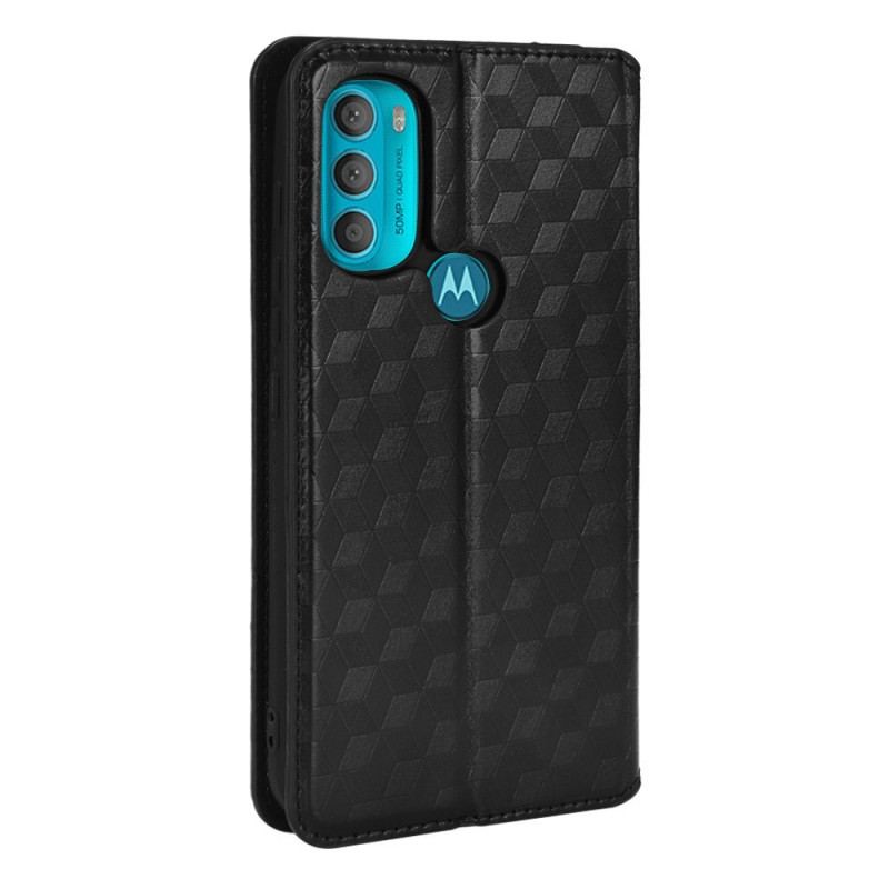 Capa De Celular Para Moto G71 5G Flip Efeito Couro Diamante
