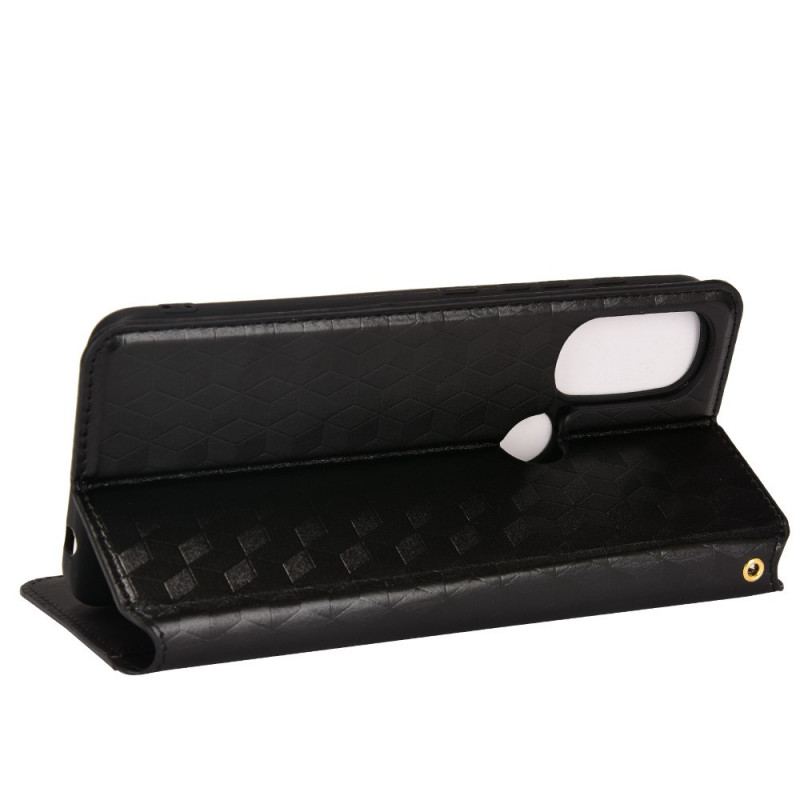 Capa De Celular Para Moto G71 5G Flip Efeito Couro Diamante