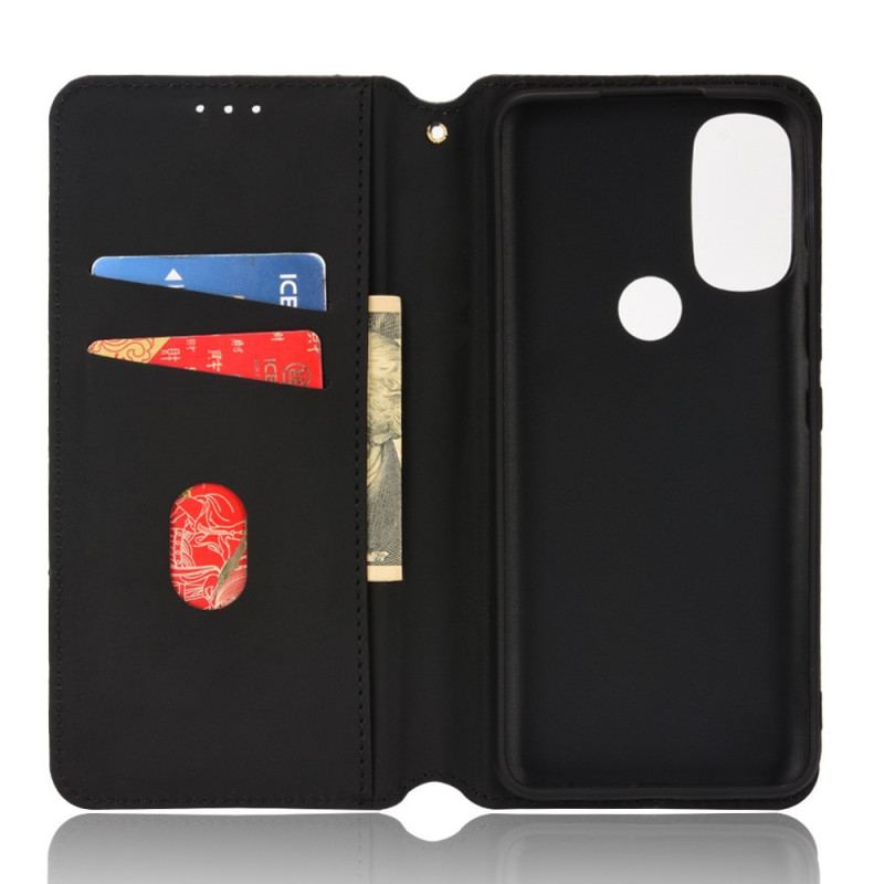 Capa De Celular Para Moto G71 5G Flip Efeito Couro Diamante
