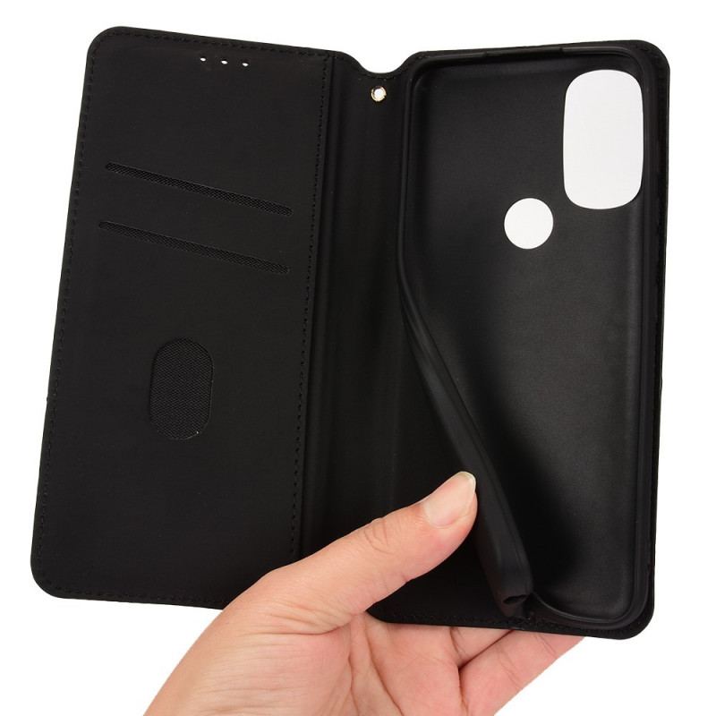 Capa De Celular Para Moto G71 5G Flip Efeito Couro Diamante