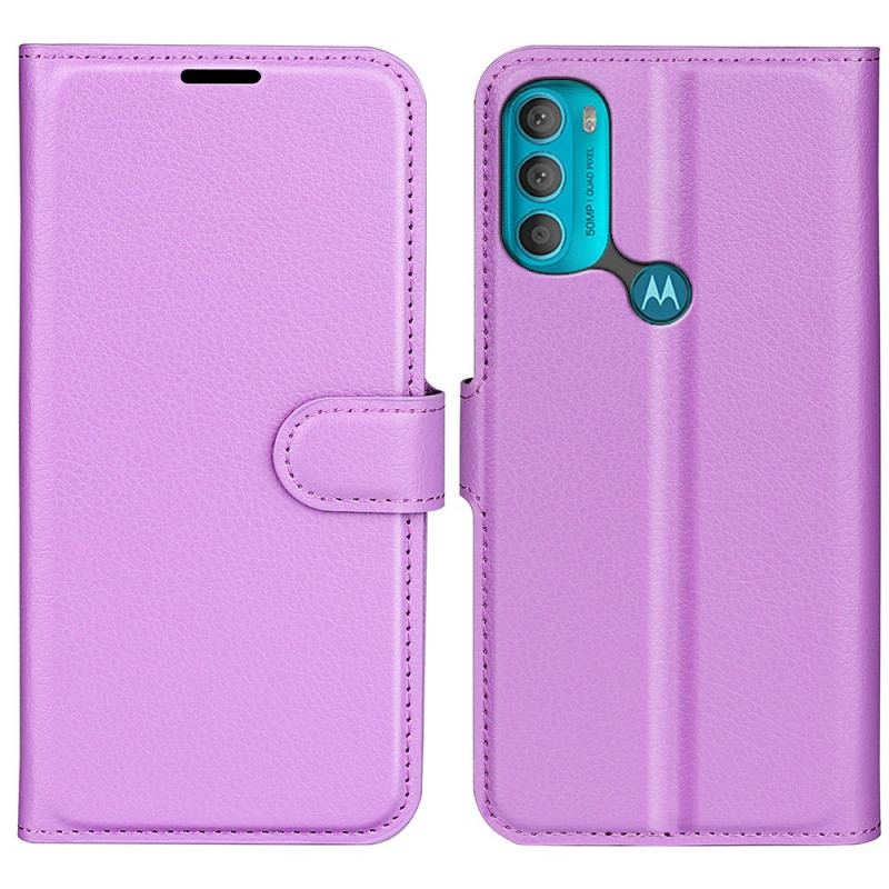 Capa De Couro Para Moto G71 5G Clássico