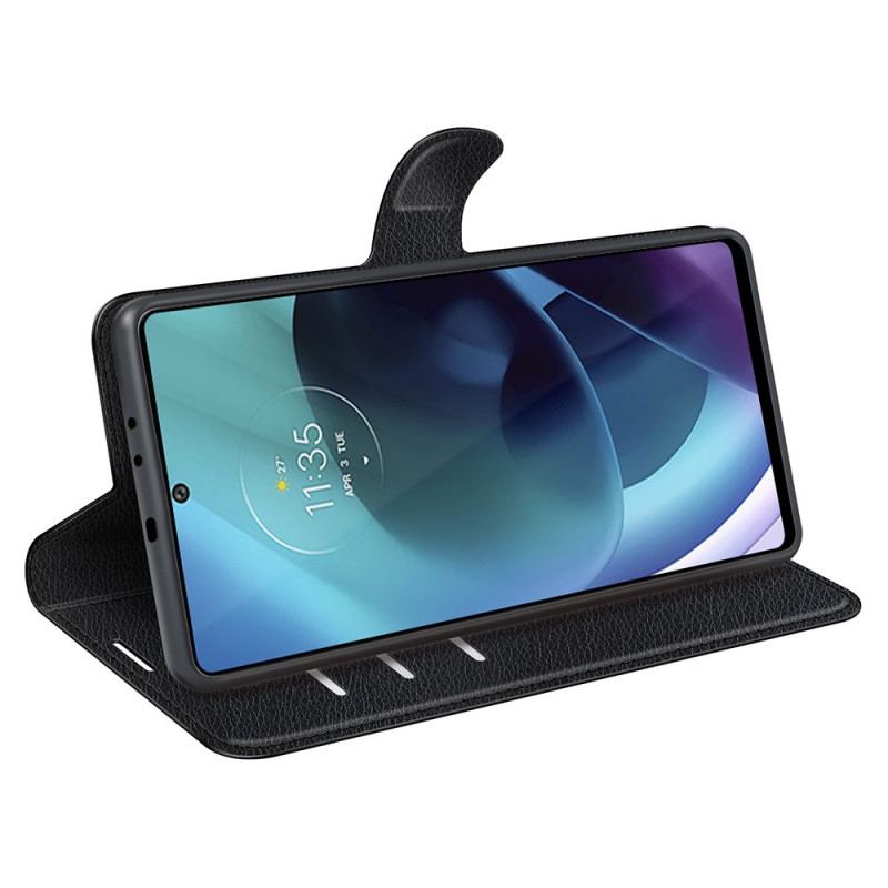 Capa De Couro Para Moto G71 5G Clássico