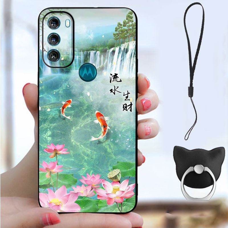 Capa De Couro Para Moto G71 5G Mantenha A Calma E Brilhe