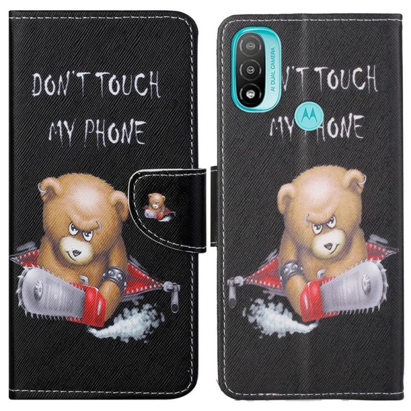 Capa De Couro Para Moto G71 5G Urso Perigoso
