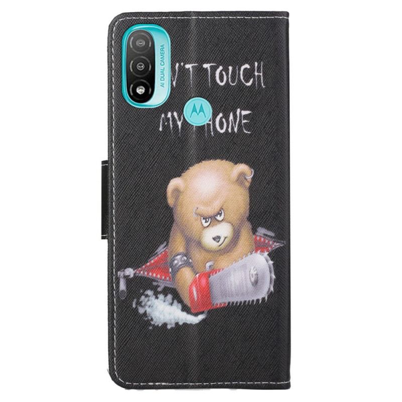 Capa De Couro Para Moto G71 5G Urso Perigoso